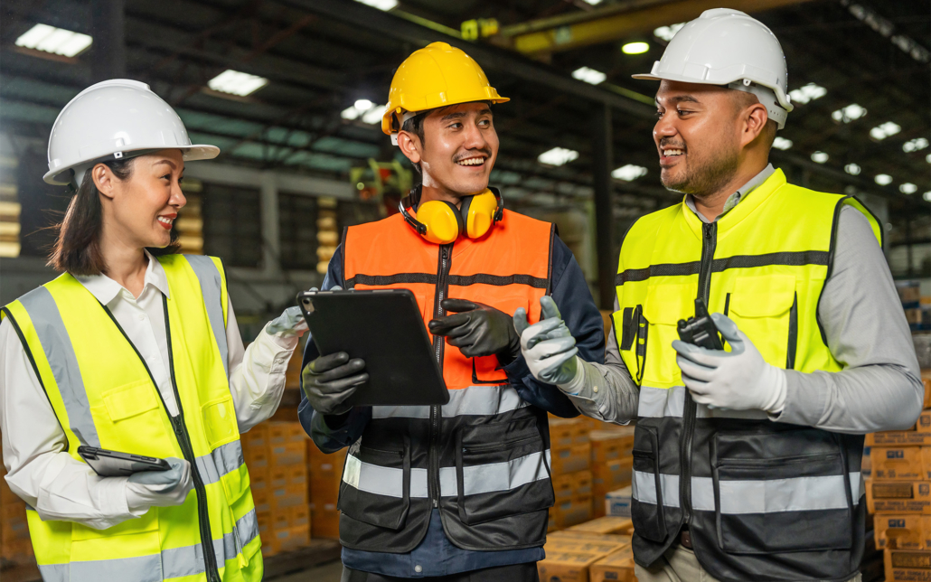 Construction Meeting In Warehouse